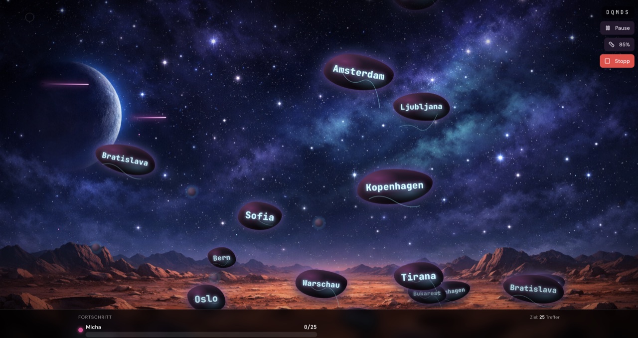 Theme Edu-Shooter: Kosmos