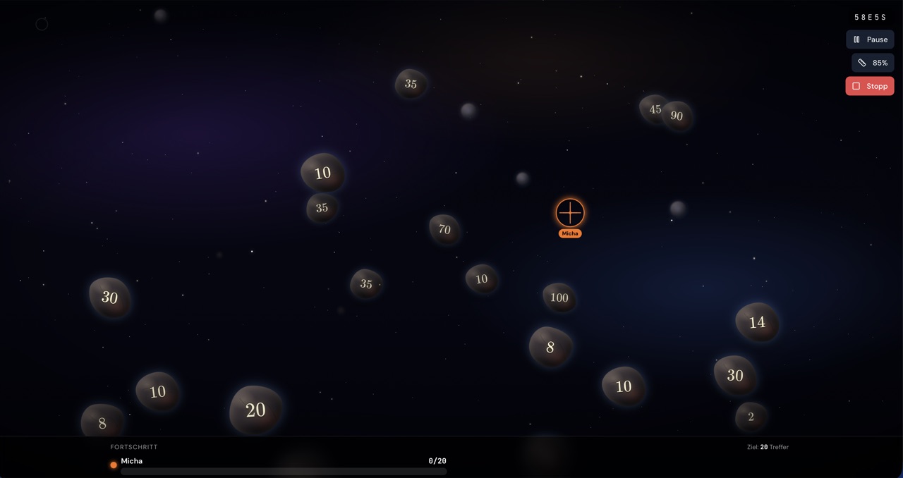 Theme Edu-Shooter: Weltall