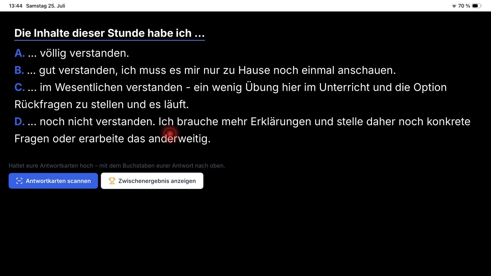 Live-Umfrage ganz ohne Zusatzgeräte